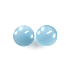 MILKY AQUAMARINE PLAIN LENTIL ROUND CAB (AA) 12.50MM 6.78 Cts.