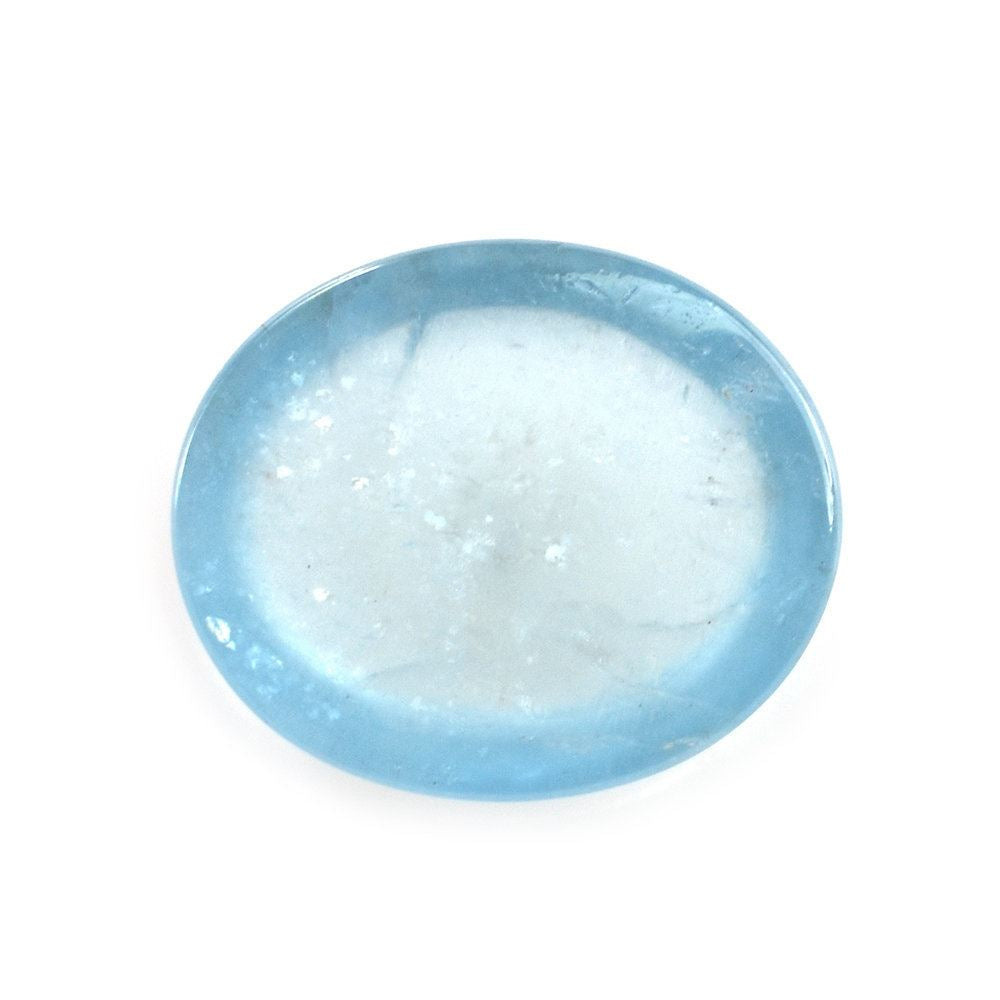 MILKY AQUAMARINE OVAL CAB (A) 13X11MM 5.73 Cts.