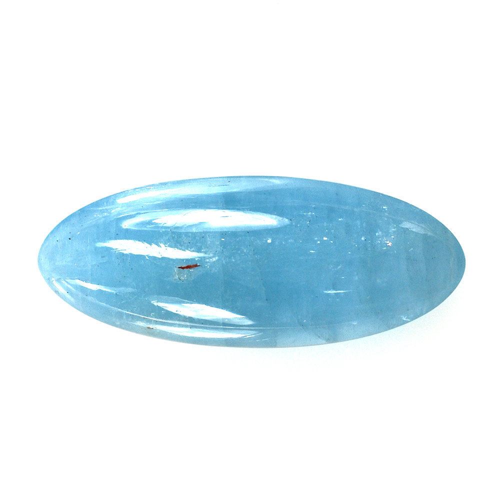 MILKY AQUAMARINE LONG OVAL CAB (AA) 29X11.50MM 13.63 Cts.