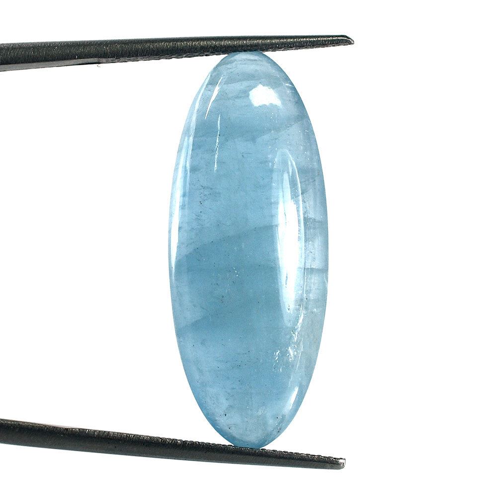 MILKY AQUAMARINE LONG OVAL CAB (AA) 29X11.50MM 13.63 Cts.