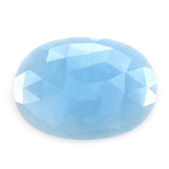 MILKY AQUAMARINE ROSE CUT OVAL CAB (AAA) 30X22MM 19.60 Cts.