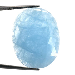 MILKY AQUAMARINE ROSE CUT OVAL CAB (AAA) 30X22MM 19.60 Cts.