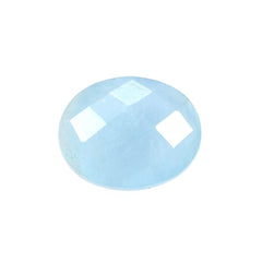 MILKY AQUAMARINE CHECKER BRIOLETTE OVAL (AA) 10X8MM 2.21 Cts.