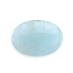 MILKY AQUAMARINE CHECKER CUT OVAL CAB (A) 14X10MM 3.30 Cts.