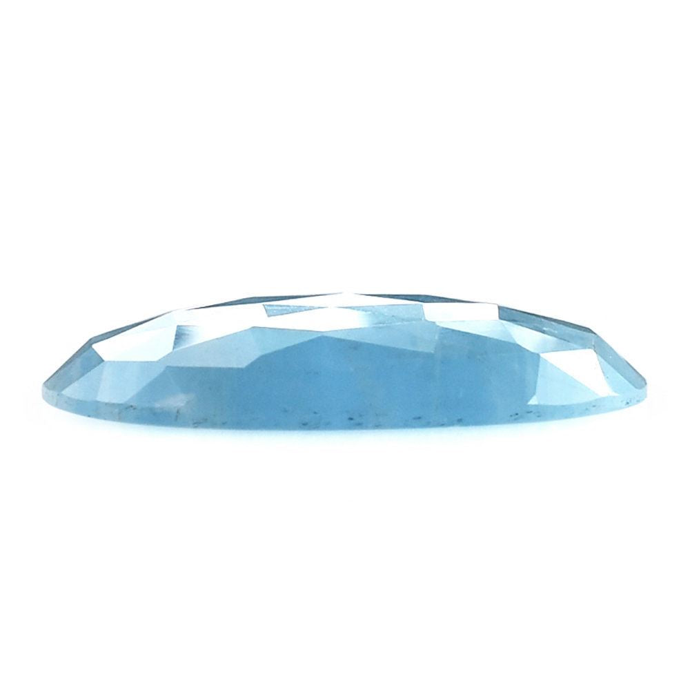 MILKY AQUAMARINE ROSE CUT IRRGULAR OVAL CAB (AAA) 30X20MM 21.65 Cts.