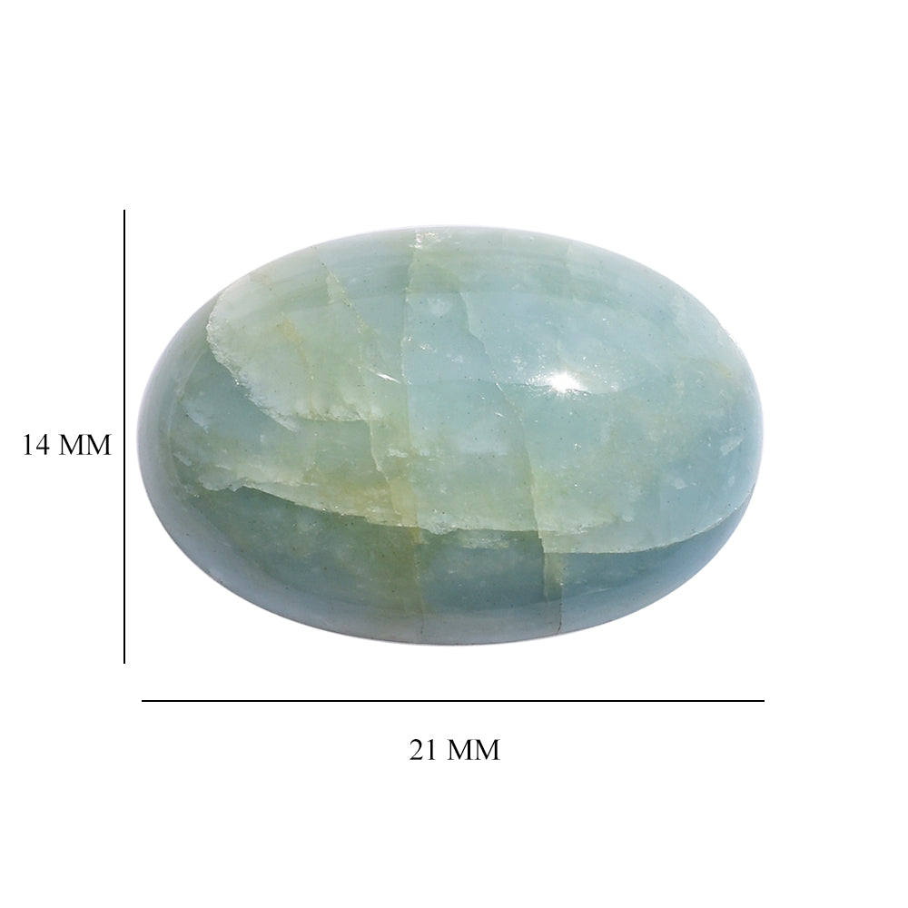 MILKY AQUAMARINE OVAL CAB 21X14MM 13.60 Cts.