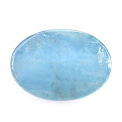 MILKY AQUAMARINE IRRGULAR CUT OVAL CAB (AAA) 14X10MM 5.37 Cts.