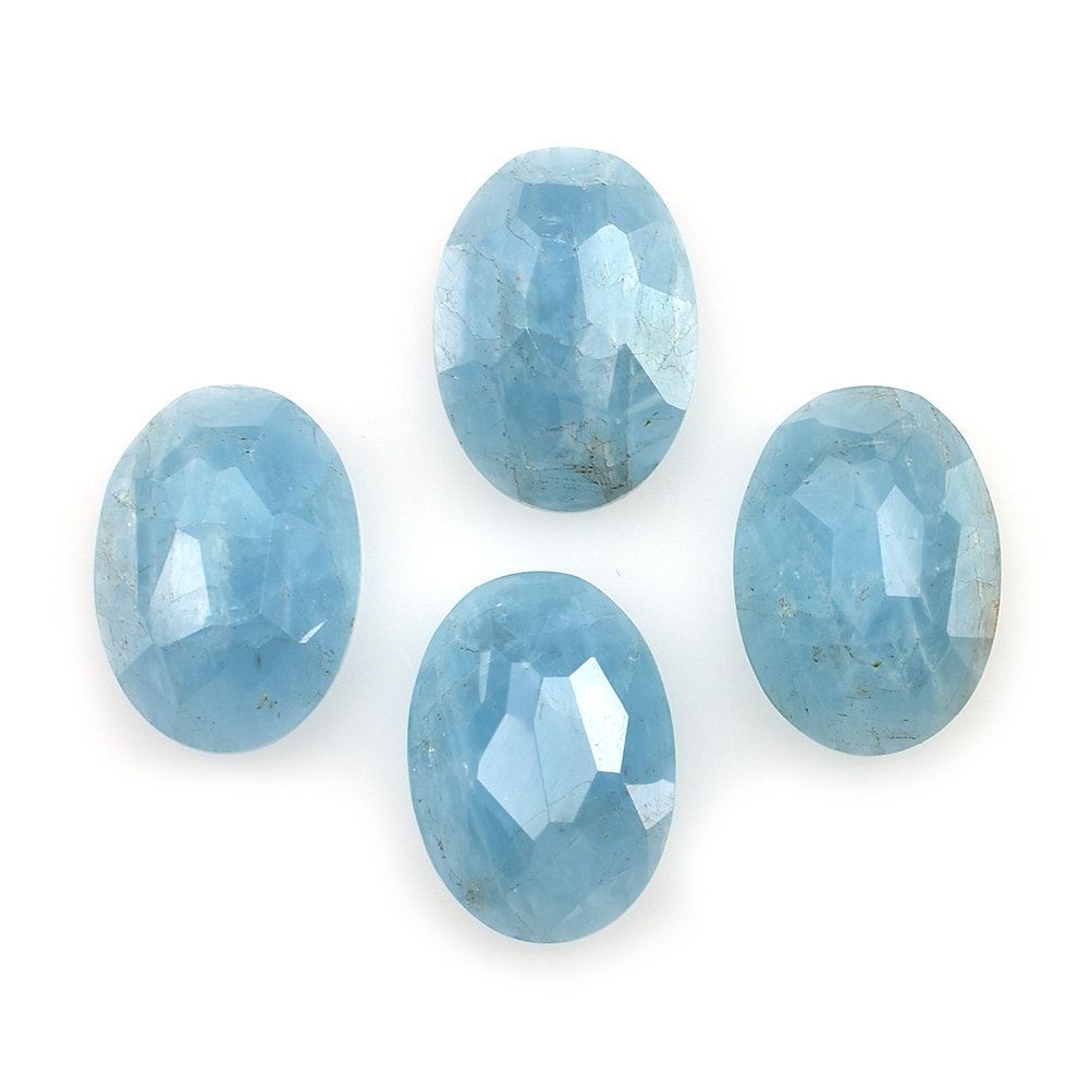 MILKY AQUAMARINE IRRGULAR CUT OVAL CAB (AAA) 14X10MM 5.37 Cts.