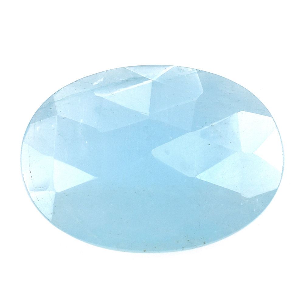 MILKY AQUAMARINE ROSE CUT BRIOLETTE OVAL (AA) 18X13MM 6.75 Cts.
