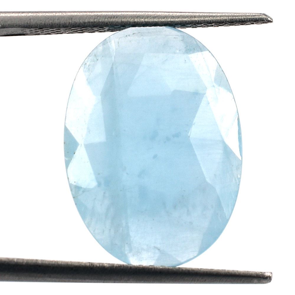 MILKY AQUAMARINE ROSE CUT BRIOLETTE OVAL (AA) 18X13MM 6.75 Cts.