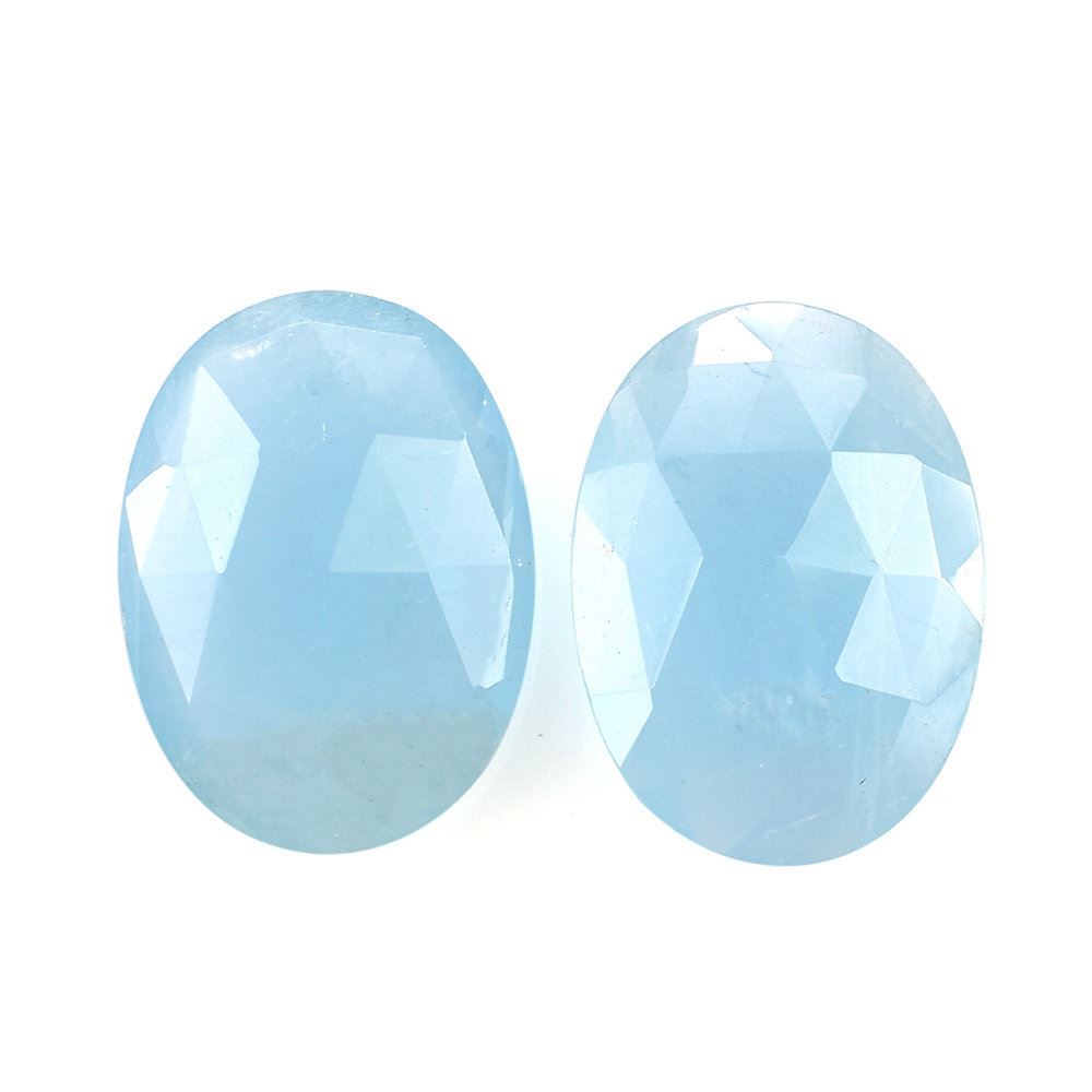 MILKY AQUAMARINE ROSE CUT BRIOLETTE OVAL (AA) 18X13MM 6.75 Cts.