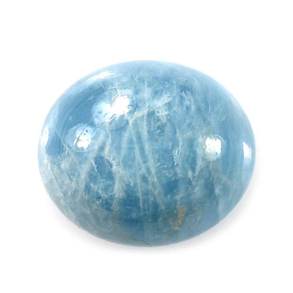 MILKY AQUAMARINE PLAIN OVAL CAB (AAA) 15X13MM 9.40 Cts.