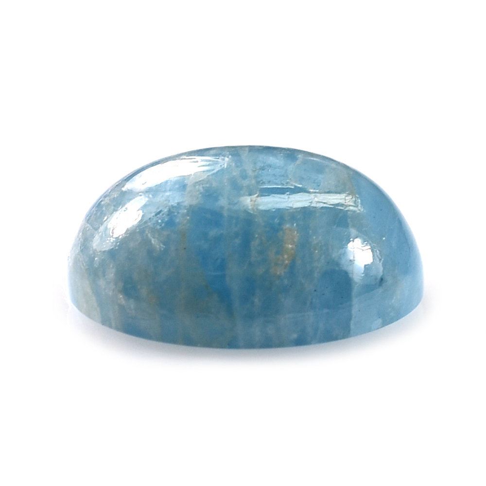 MILKY AQUAMARINE PLAIN OVAL CAB (AAA) 15X13MM 9.40 Cts.