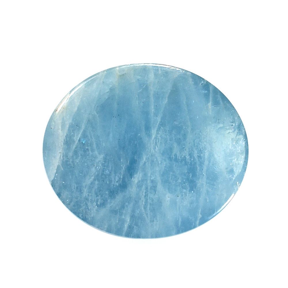MILKY AQUAMARINE PLAIN OVAL CAB (AAA) 15X13MM 9.40 Cts.