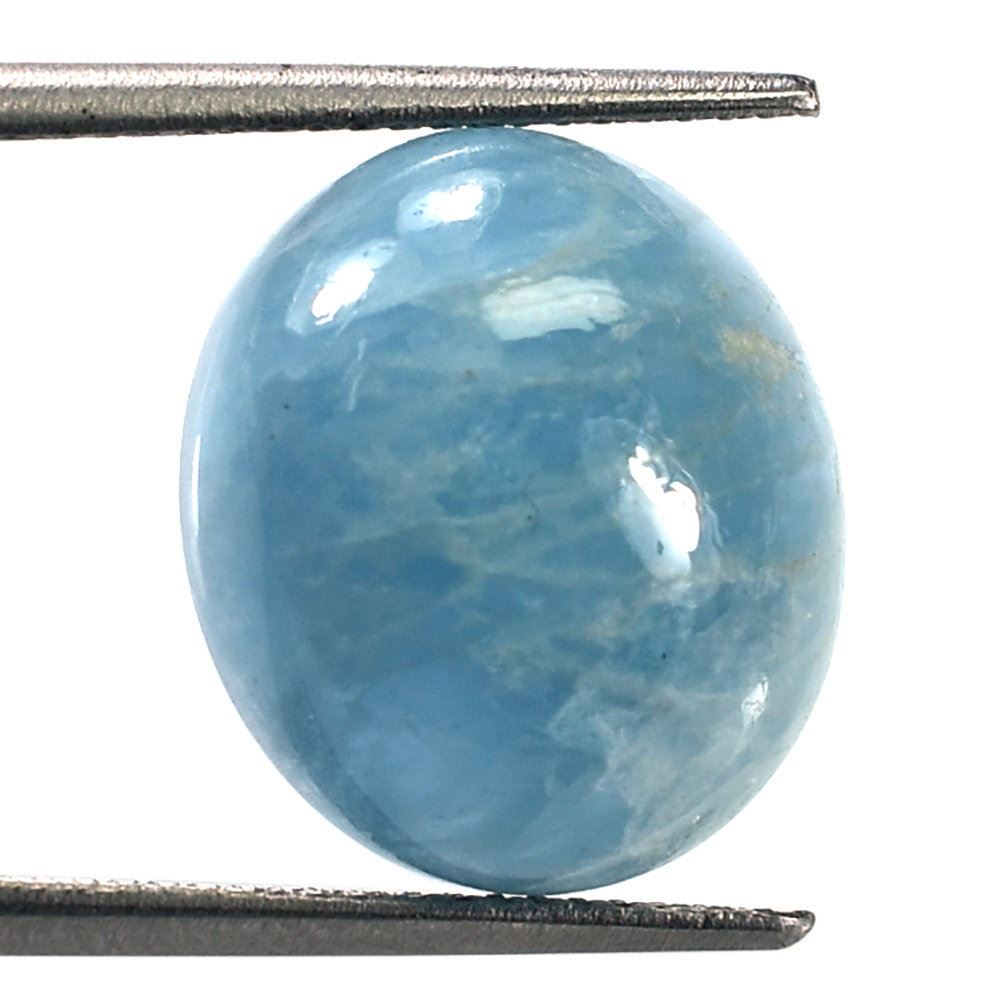 MILKY AQUAMARINE PLAIN OVAL CAB (AAA) 15X13MM 9.40 Cts.