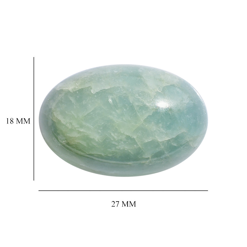 MILKY AQUAMARINE OVAL CAB 27X18MM 31.60 Cts.