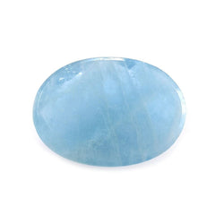MILKY AQUAMARINE CHECKER CUT OVAL CAB (AA) 14X10MM 3.25 Cts.