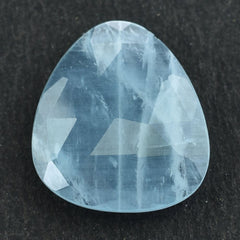 MILKY AQUAMARINE ROSE CUT BRIOLETTE TRILLIONISH 18X16MM 7.80 Cts.