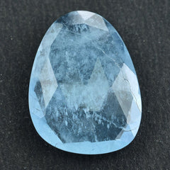MILKY AQUAMARINE ROSE CUT BRIOLETTE PEARISH 20X15MM 7.85 Cts.