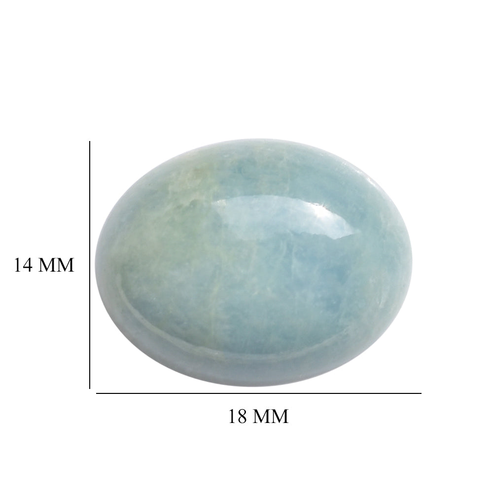 MILKY AQUAMARINE OVAL CAB 18X14MM 12.27 Cts.