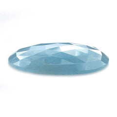 MILKY AQUAMARINE ROSE CUT OVAL CAB (MILKY/AA) 26X20MM 14.63 Cts.