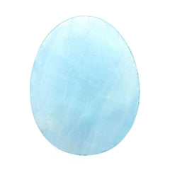 MILKY AQUAMARINE ROSE CUT OVAL CAB (MILKY/AA) 26X20MM 14.63 Cts.