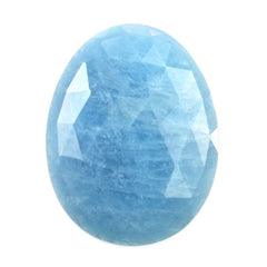 MILKY AQUAMARINE ROSE CUT OVAL CAB (MILKY/AAA) 26X20MM 15.30 Cts.