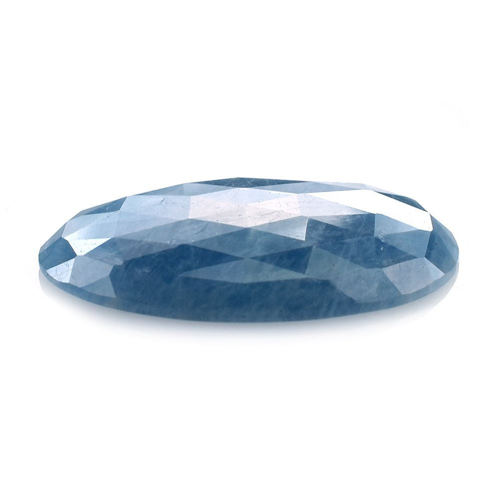 MILKY AQUAMARINE ROSE CUT OVAL CAB (MILKY/AAA) 26X20MM 15.30 Cts.