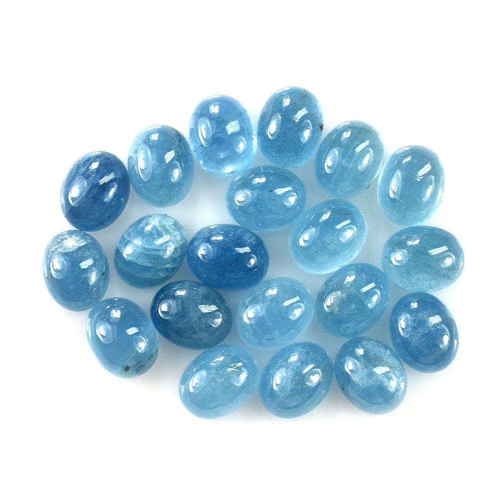 MILKY AQUAMARINE PLAIN OVAL CAB 8X10MM 3.19 Cts.