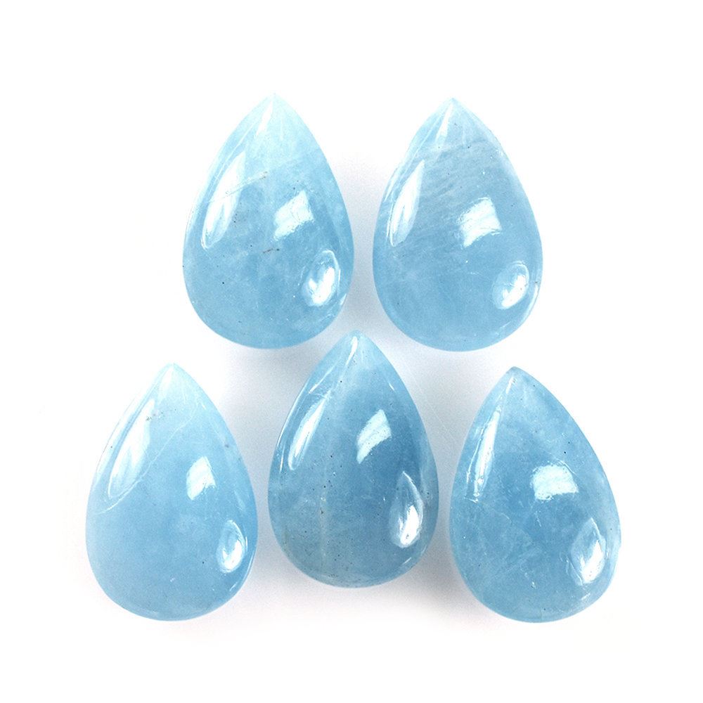 MILKY AQUAMARINE PLAIN LENTIL PEAR 15X10MM 4.64 Cts.