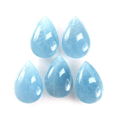 MILKY AQUAMARINE PLAIN LENTIL PEAR 15X10MM 4.64 Cts.