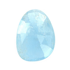 MILKY AQUAMARINE ROSE CUT BRIOLETTE PEARISH 13.50X10MM 3.79 Cts.