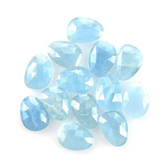 MILKY AQUAMARINE ROSE CUT BRIOLETTE PEARISH 13.50X10MM 3.79 Cts.