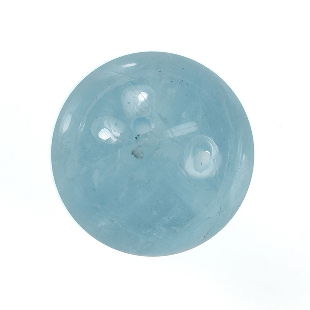 MILKY AQUAMARINE PLAIN ROUND BALL (AA/MILKY) 12.00X12.00MM 12.83 Cts.