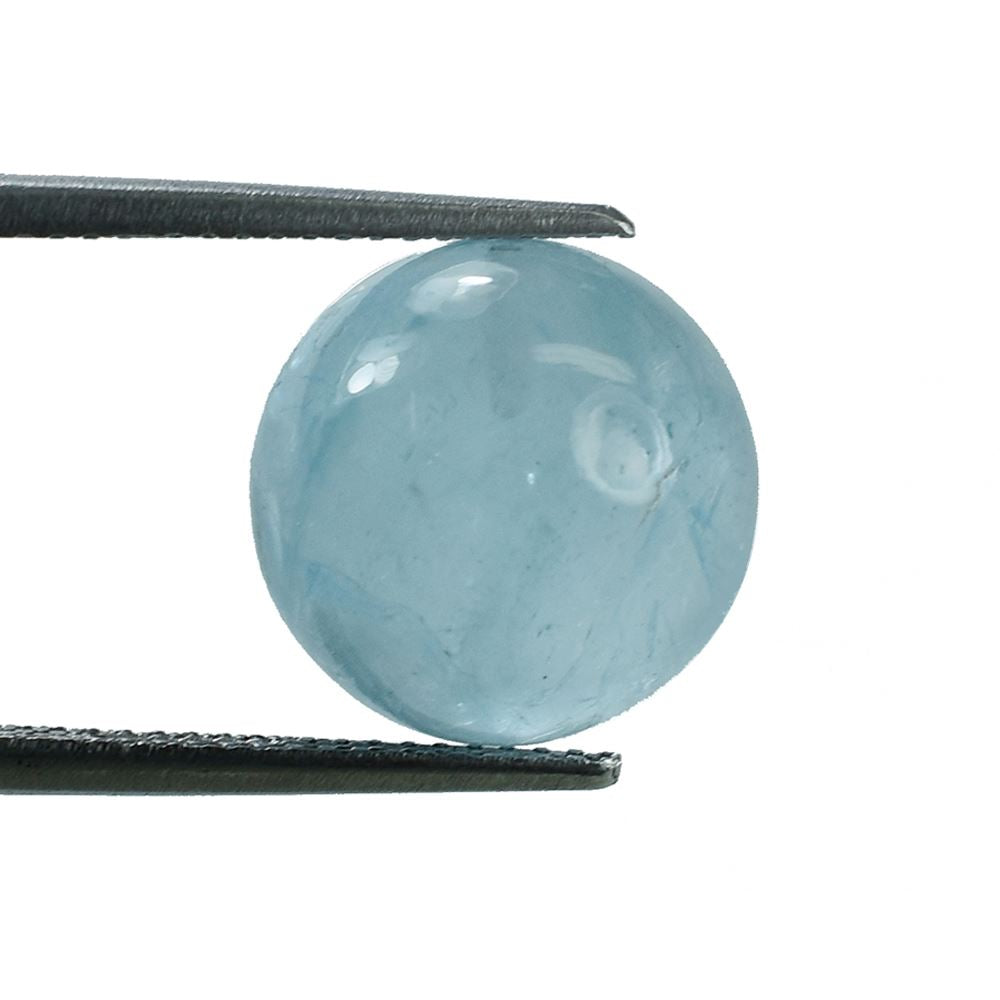 MILKY AQUAMARINE PLAIN ROUND BALL (AA/MILKY) 12.00X12.00MM 12.83 Cts.