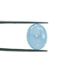 MILKY AQUAMARINE PLAIN BON SHAPE (AA/SI) (HALF DRILL) 12.00X10.00 MM 12.20 Cts.