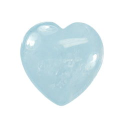 MILKY AQUAMARINE PLAIN LENTIL HEART (SUPER) 12.00X12.00MM (HALF DRILL 1.10MM) 4.75 Cts.