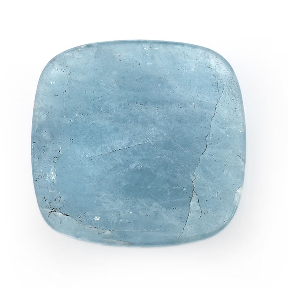 MILKY AQUAMARINE ROSE CUT CUSHION CAB 17.00X17.00 MM 9.05 Cts.