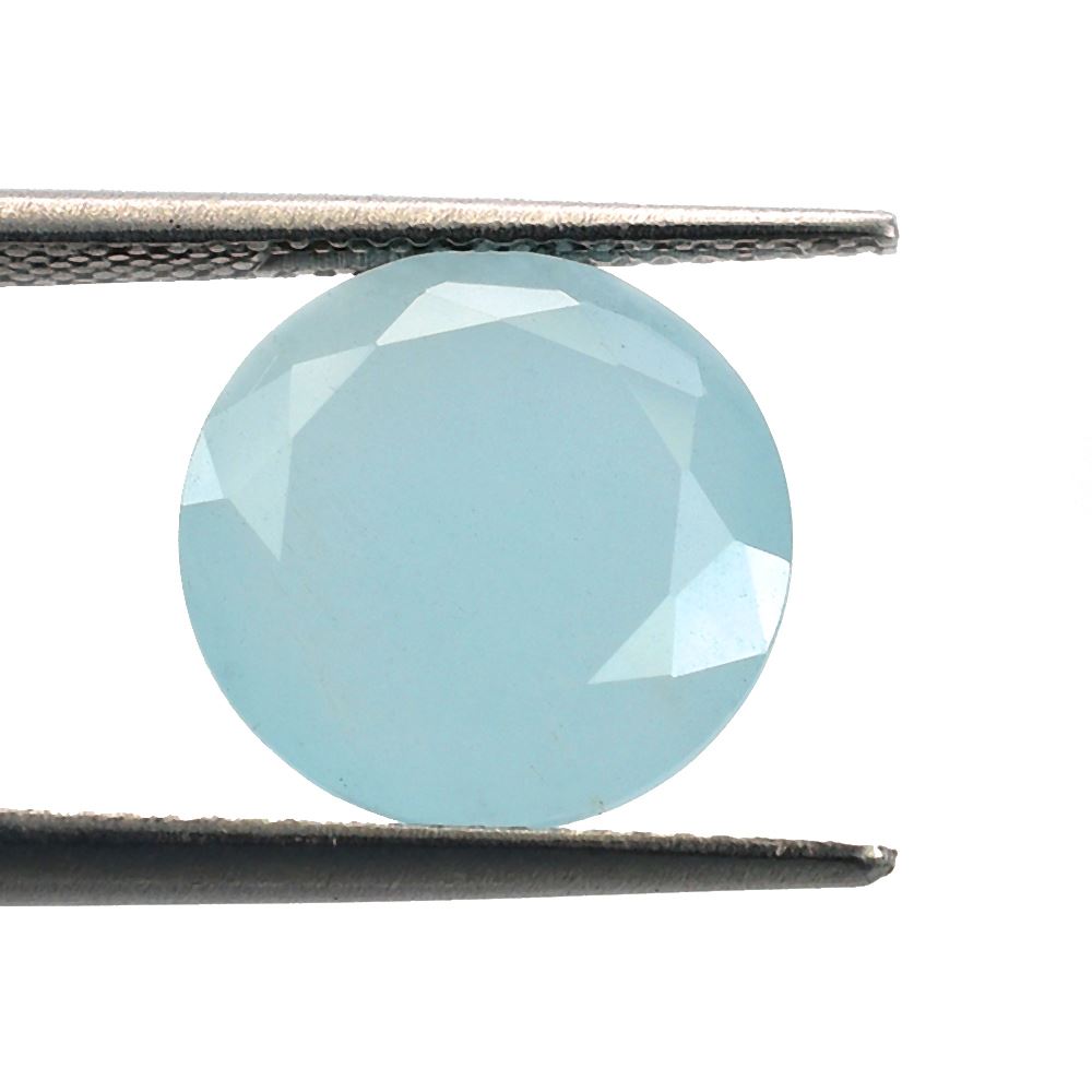 MILKY AQUAMARINE BOTH SIDE TABLE CUT ROUND (SUPER) 12.00X12.00 MM 3.93 Cts.
