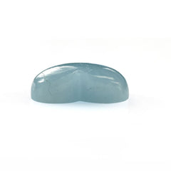 MILKY AQUAMARINE PLAIN HEART CAB (VERY MILKY/AA) 14.00X12.00 MM 6.55 Cts.