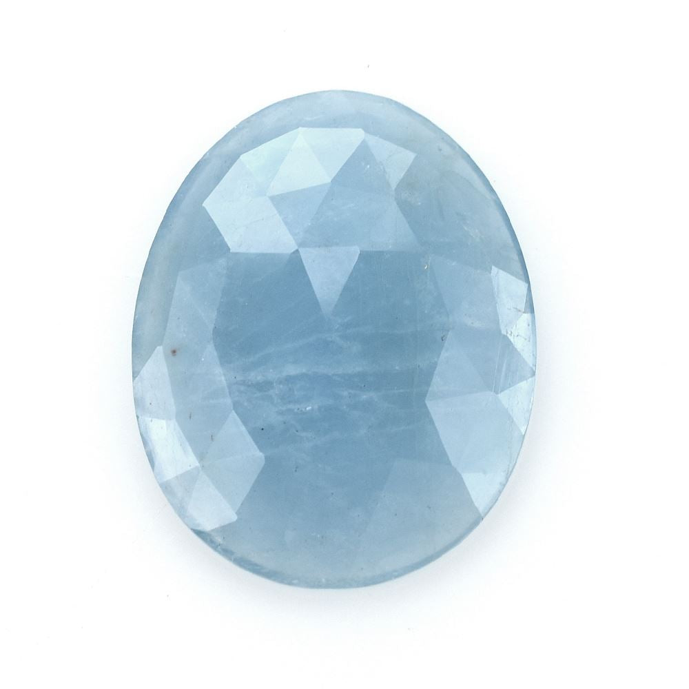 MILKY AQUAMARINE PLAIN ROSE CUT CAB EGG OVAL (AA) 26.00X20.00 MM 14.50 Cts.