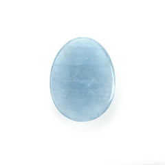 MILKY AQUAMARINE PLAIN ROSE CUT CAB EGG OVAL (AA) 26.00X20.00 MM 14.50 Cts.