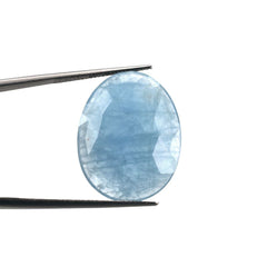 MILKY AQUAMARINE PLAIN ROSE CUT CAB EGG OVAL (AA) 26.00X20.00 MM 14.50 Cts.