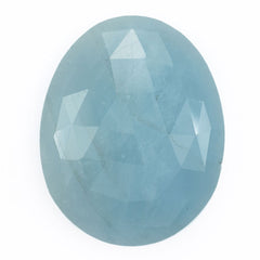 MILKY AQUAMARINE ROSE CUT EGG OVAL CAB (FLAT BOTTOM)(AA) 20.00X16.00 MM 8.86 Cts.