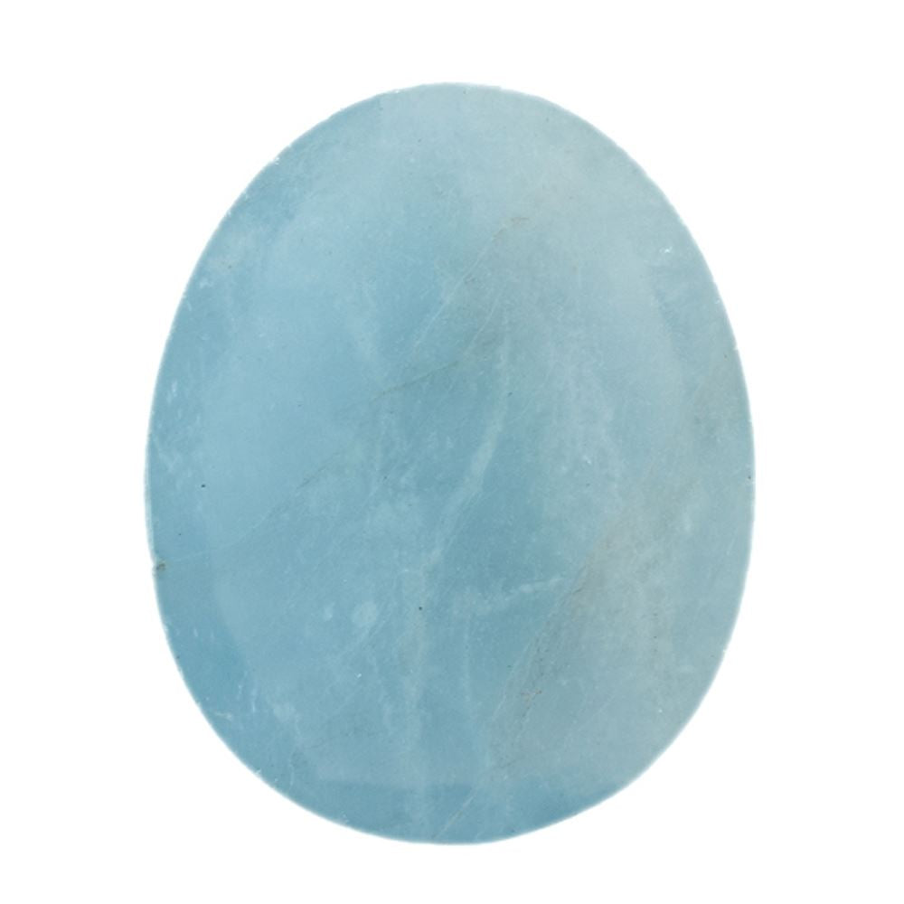 MILKY AQUAMARINE ROSE CUT EGG OVAL CAB (FLAT BOTTOM)(AA) 20.00X16.00 MM 8.86 Cts.