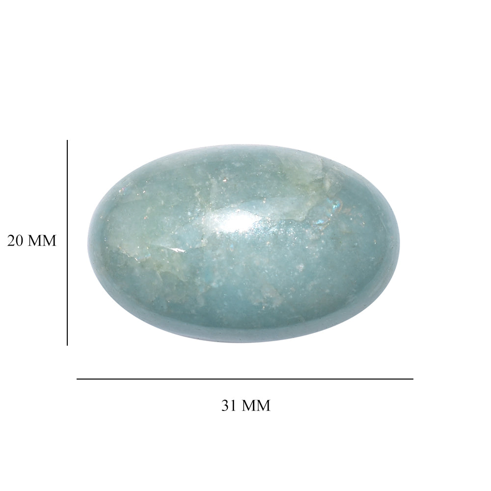 MILKY AQUAMARINE OVAL CAB 31X20MM 47.60 Cts.