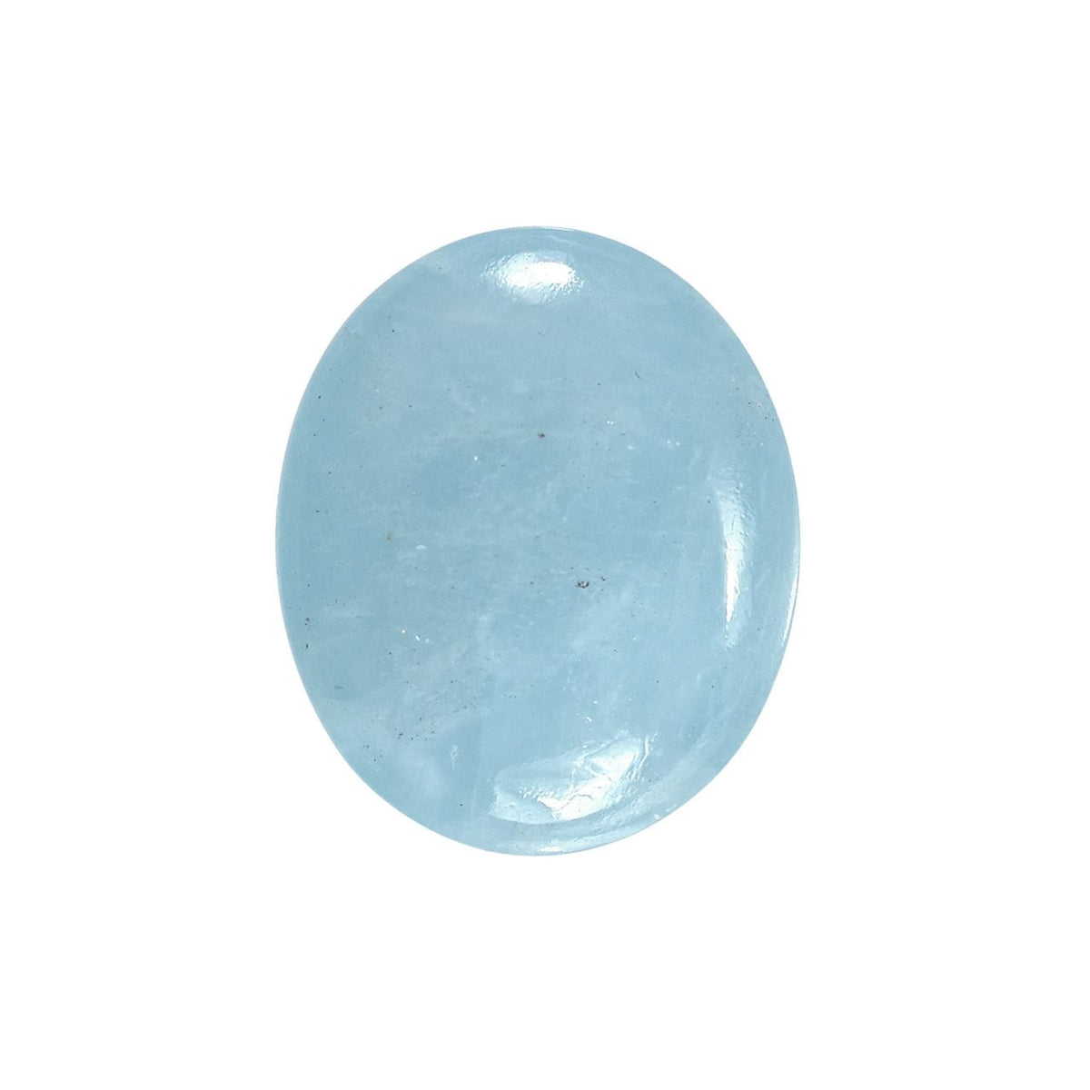 MILKY AQUAMARINE PLAIN LENTIL OVAL (AA) 12.00X10.00 MM 4.10 Cts.