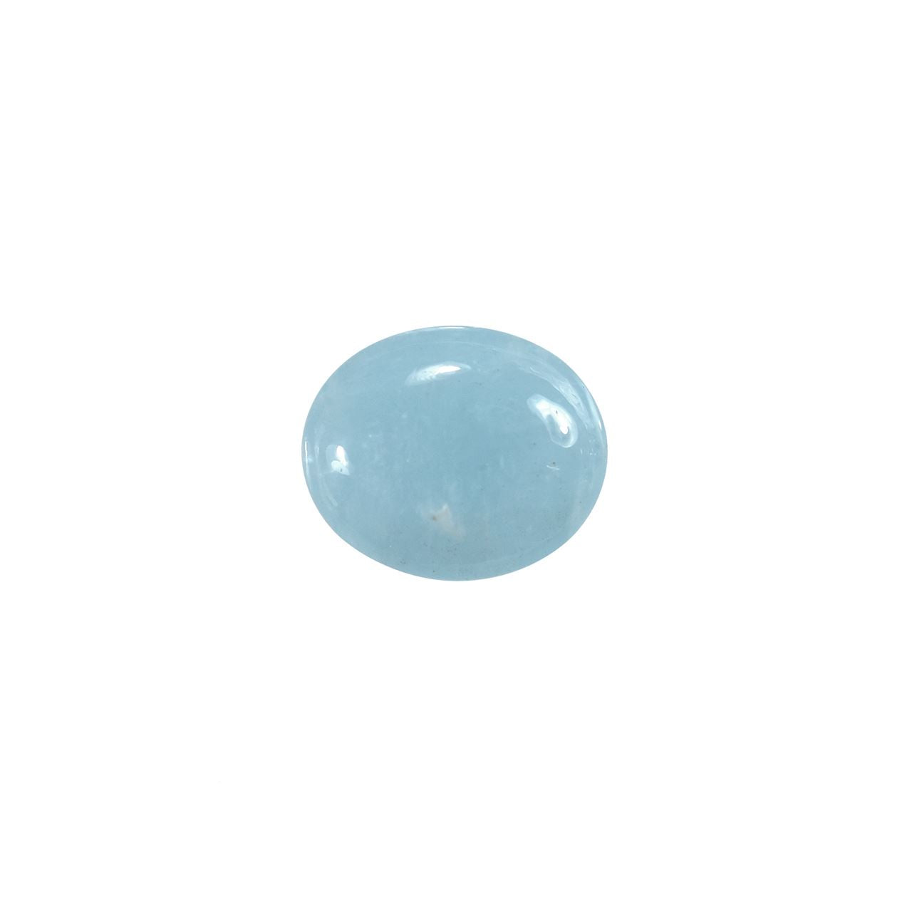 MILKY AQUAMARINE PLAIN LENTIL OVAL (AA) 12.00X10.00 MM 4.10 Cts.