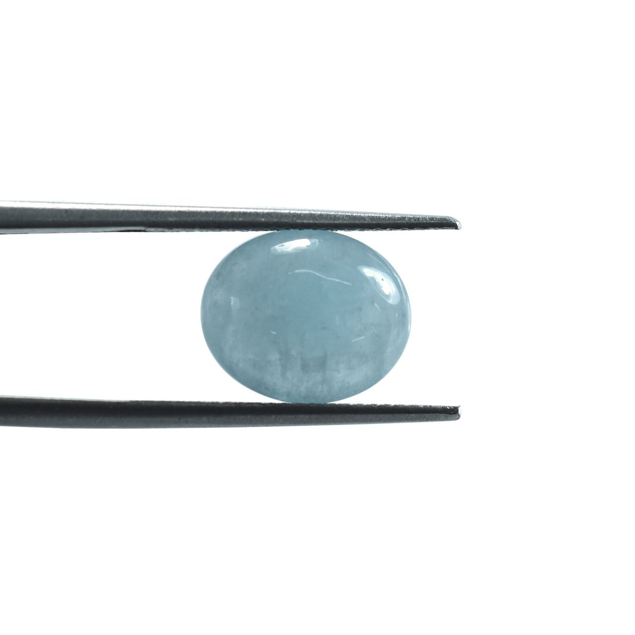 MILKY AQUAMARINE PLAIN LENTIL OVAL (AA) 12.00X10.00 MM 4.10 Cts.