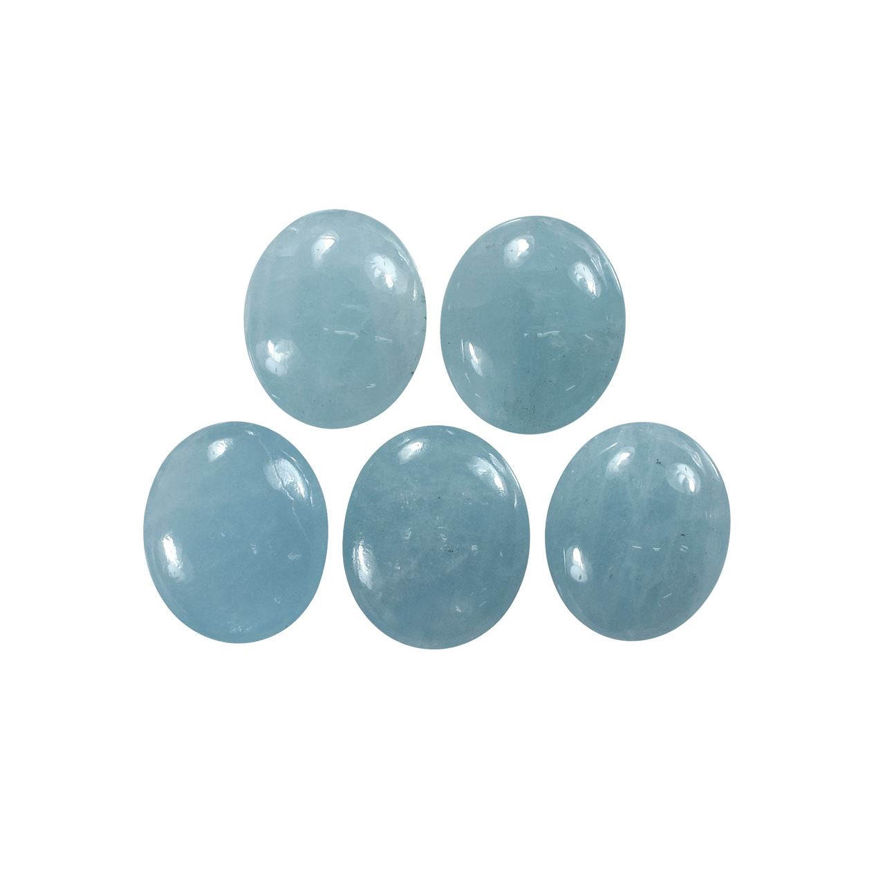 MILKY AQUAMARINE PLAIN LENTIL OVAL (AA) 12.00X10.00 MM 4.10 Cts.